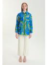Chemise bleue à motifs G-0100
