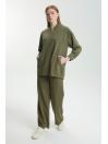 Ensemble de la pierre zippé en vert kaki détaillé Double Set TK-1456
