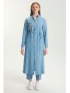Robe bleue ceinturée zippée GÇ-0282