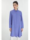 Chemise longue avec  bouton caché Tunique T-0767