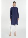 Chemise longue avec  bouton caché Tunique T-0767