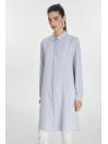 Chemise longue avec  bouton caché Tunique T-0767