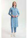Tunique longue en denim à motifs T-1556