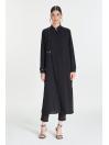 Tunique longue beige détaillée à fermeture éclair à col juge T-1579