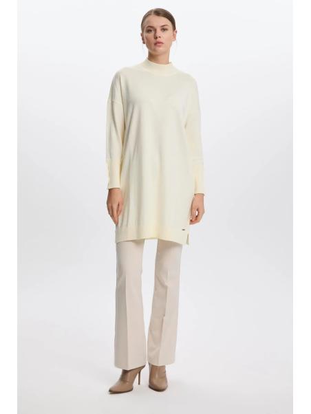 Tunique en tricot demi-col roulé en T-1523