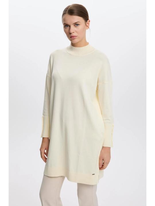Tunique en tricot demi-col roulé en T-1523