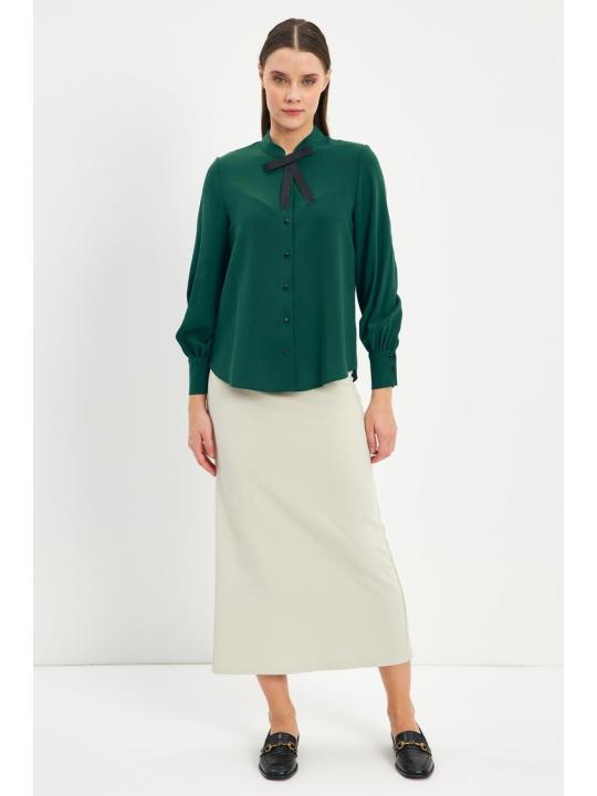Chemise Boutonnée Détaillée Bow G-0090 Chemise Boutonnée Détaillée Bow G-0090
