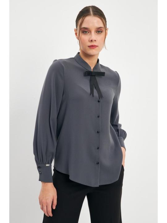 Chemise Boutonnée Détaillée Bow G-0090 Chemise Boutonnée Détaillée Bow G-0090