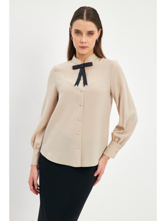 Chemise Boutonnée Détaillée Bow G-0090 Chemise Boutonnée Détaillée Bow G-0090