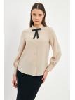 Chemise Boutonnée Détaillée Bow G-0090 Chemise Boutonnée Détaillée Bow G-0090