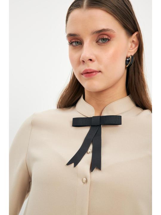 Chemise Boutonnée Détaillée Bow G-0090 Chemise Boutonnée Détaillée Bow G-0090