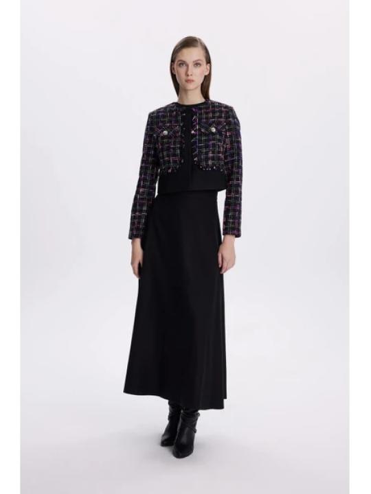 Tweed Bouton à motifs Détail Double Suit TK-1397