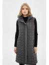 Gilet à capuche fumé à motifs matelassés