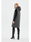 Gilet à capuche fumé à motifs matelassés