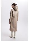 Manteau Cachette Beige à Col Double Boutonnage Détail Fourrure 13114 