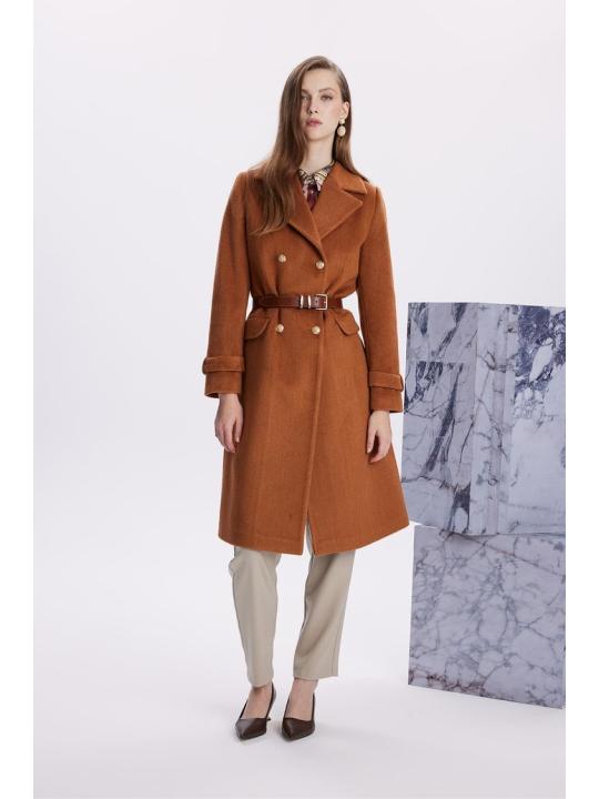 Manteau long à double col croisé 13570