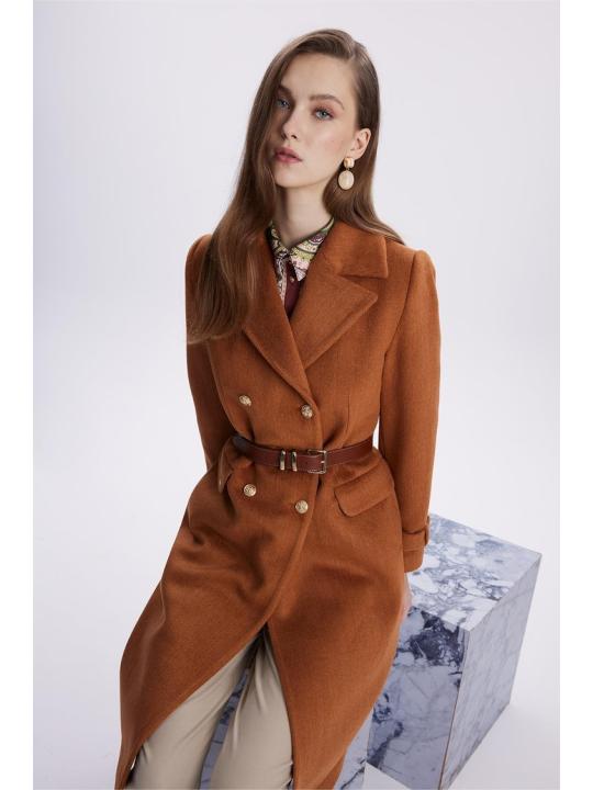 Manteau long à double col croisé 13570
