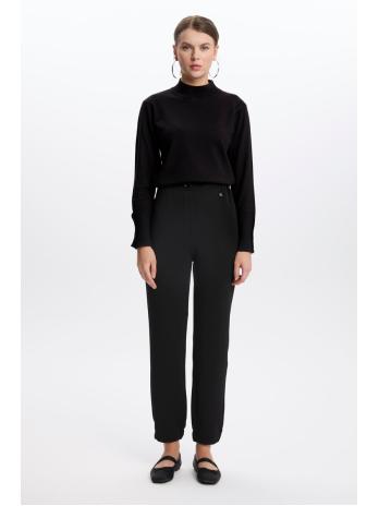 Pantalon en pierre élastique à taille côtelée P-0208