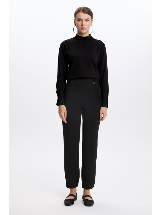 Pantalon en pierre élastique à taille côtelée P-0208