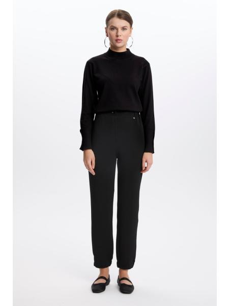 Pantalon en pierre élastique à taille côtelée P-0208