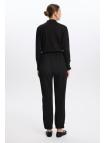 Pantalon en pierre élastique à taille côtelée P-0208