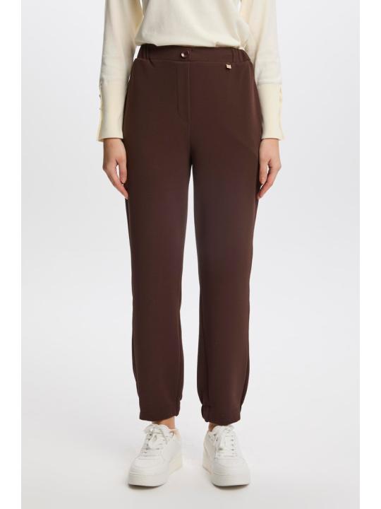 Pantalon en pierre élastique à taille côtelée P-0208