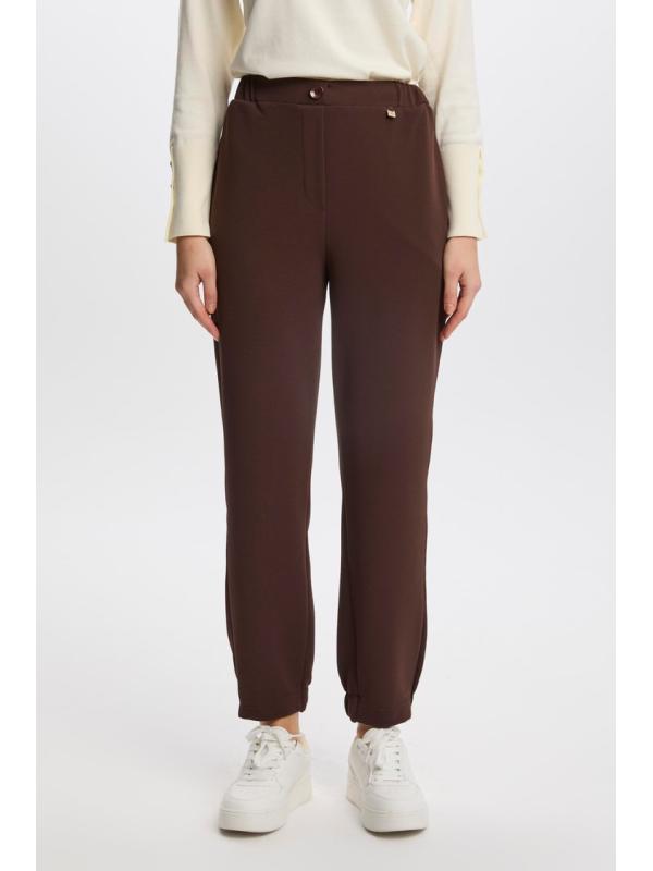 Pantalon en pierre élastique à taille côtelée P-0208