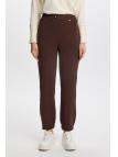 Pantalon en pierre élastique à taille côtelée P-0208