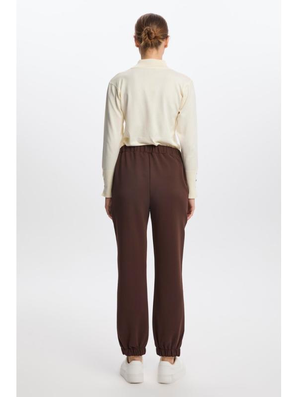 Pantalon en pierre élastique à taille côtelée P-0208