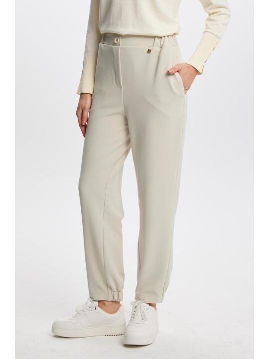 Pantalon en pierre élastique à taille côtelée P-0208 Pantalon en pierre élastique à taille côtelée P-0208