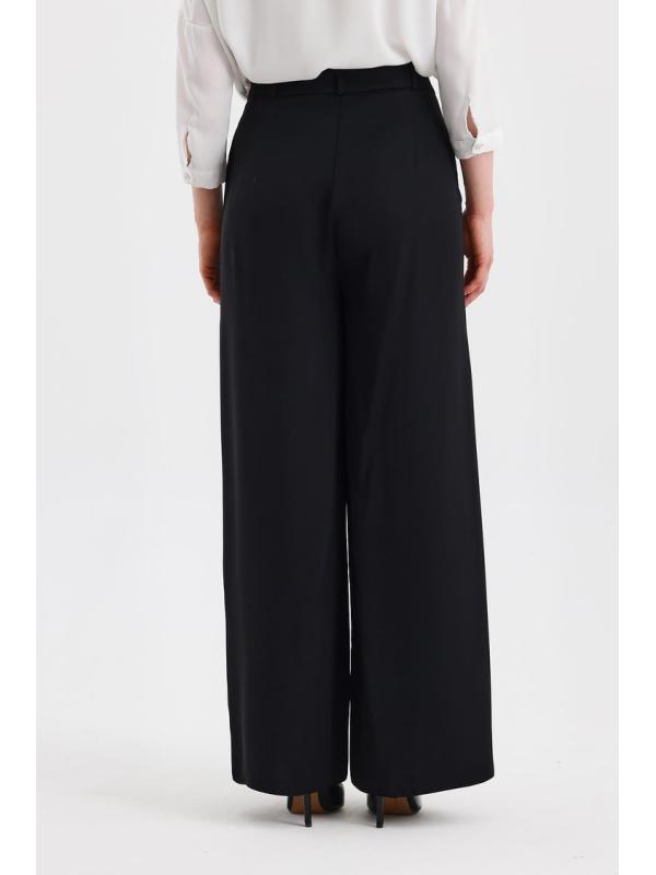 Pantalon Flowy Wide Leg Noir P-0195