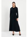 Robe E-0438 avec Col Bas Ceinturé