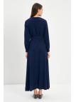 Robe E-0438 avec Col Bas Ceinturé