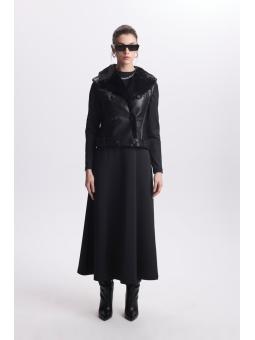 Gilet détaillé en fourrure Double costume TK-1325