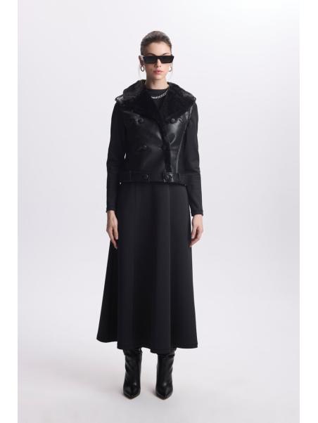 Gilet détaillé en fourrure Double costume TK-1325