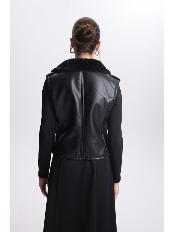 Gilet détaillé en fourrure Double costume TK-1325