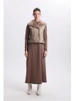 Gilet détaillé en fourrure Double costume TK-1325