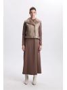 Gilet détaillé en fourrure Double costume TK-1325