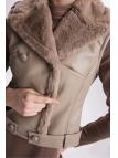 Gilet détaillé en fourrure Double costume TK-1325