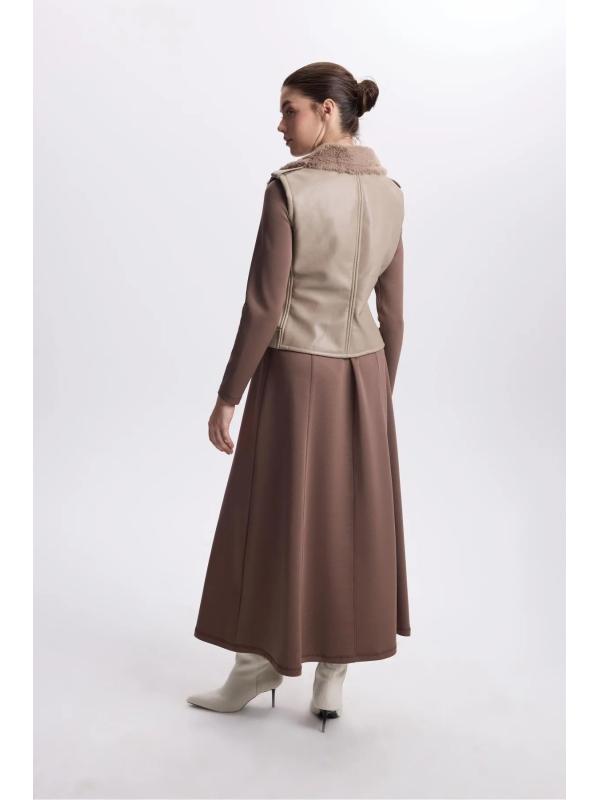 Gilet détaillé en fourrure Double costume TK-1325
