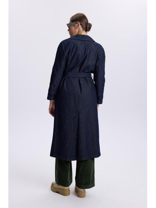 Trench-coat en denim à détails ceinture 13704