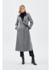 Col large ceinturé gris Wear and Go GÇ-0219 