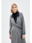 Col large ceinturé gris Wear and Go GÇ-0219 