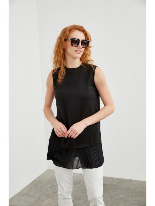 Sous-vêtements noirs sans manches à col rond I-0005 Caractéristique