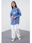 Chemise Bleue Détaillée Denim Sequin G-0054