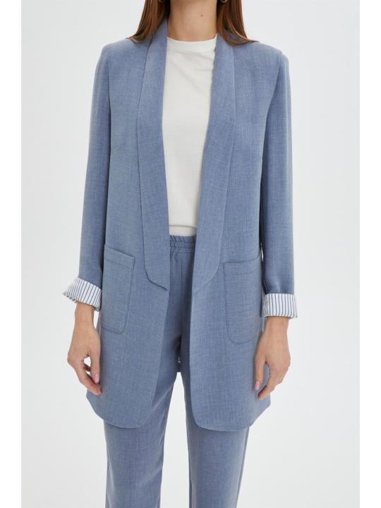 Ensemble avec Veste Détaillée et Pantalon Aqua  TK-1103