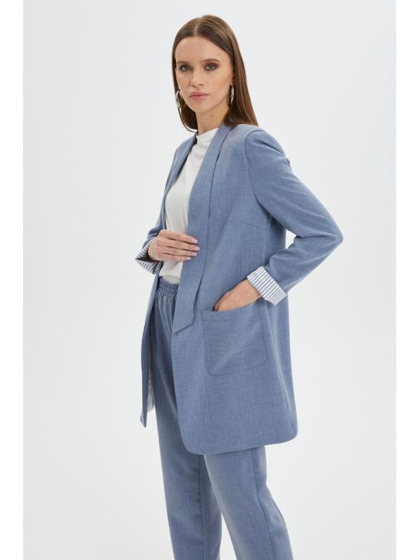 Ensemble avec Veste Détaillée et Pantalon Aqua  TK-1103