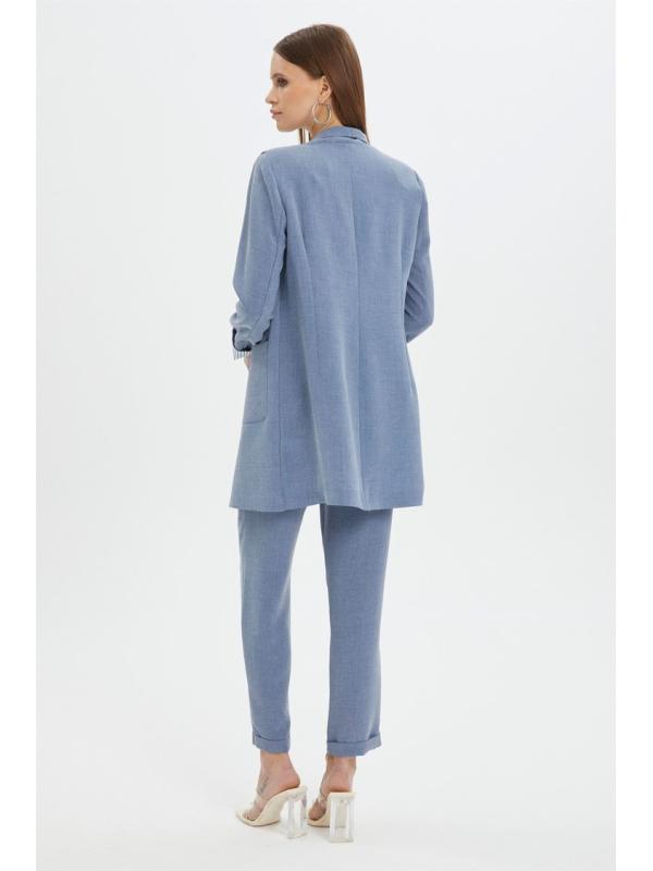 Ensemble avec Veste Détaillée et Pantalon Aqua  TK-1103