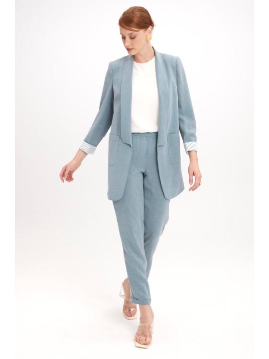 Ensemble avec Veste Détaillée et Pantalon Aqua  TK-1103