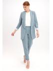 Ensemble avec Veste Détaillée et Pantalon Aqua  TK-1103